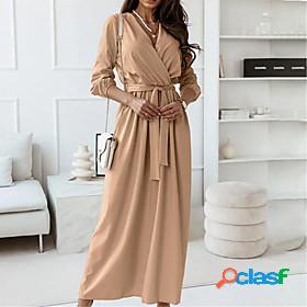 Womens Maxi long Dress A Line Dress Blue Blushing Pink Khaki