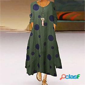 Womens Maxi long Dress A Line Dress Green Dark Gray Beige