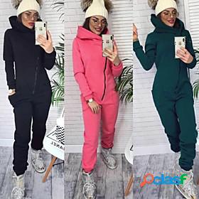 Womens One-piece Jumpsuit Tracksuit Sweatsuit Street Casual