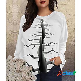 Womens Optical Illusion Pullover Sweatshirt Print Party