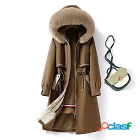 Womens Parka Fall Winter Street Daily Going out Long Coat