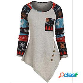 Womens Pullover Geometric Long Sleeve Sweater Cardigans