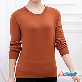 Womens Pullover Solid Colored Long Sleeve Slim Sweater