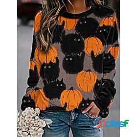 Womens Pumpkin Animal Sweatshirt Pullover Print 3D Print