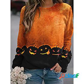 Womens Pumpkin Sweatshirt Pullover Print 3D Print Halloween