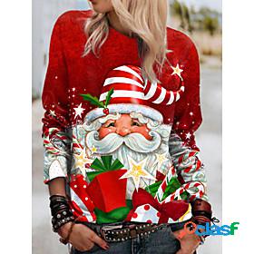 Womens Santa Claus Gnome Sweatshirt Pullover Print 3D Print