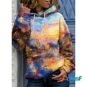 Womens Scenery 3D Hoodie Sweatshirt Front Pocket Print 3D