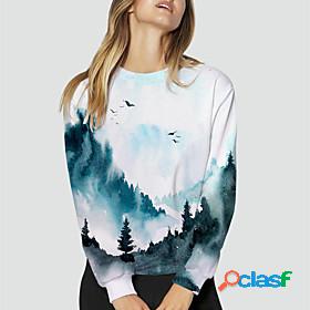 Women's Scenery Abstract Graphic Prints Sweatshirt Pullover