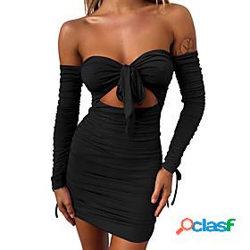 Womens Short Mini Dress Sheath Dress New autumn 1118 black