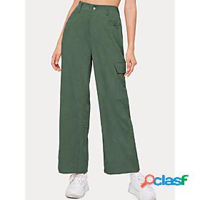 Womens Simple Pants Full Length Pants Inelastic Casual Plain