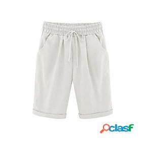 Womens Sporty Basic Drawstring Chinos Shorts Knee Length