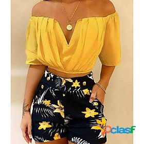 Womens Streetwear Floral Casual Daily Wear Two Piece Set V