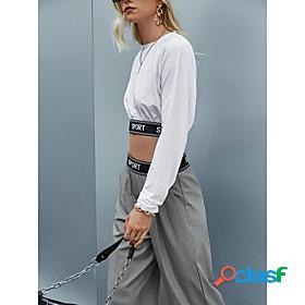 Womens Streetwear Letter Two Piece Set Pant Shirt Tops