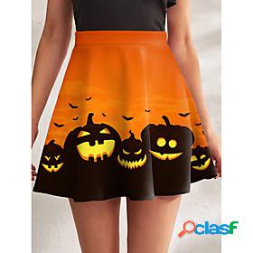 Womens Streetwear Punk Gothic Mini Swing Skirts Halloween