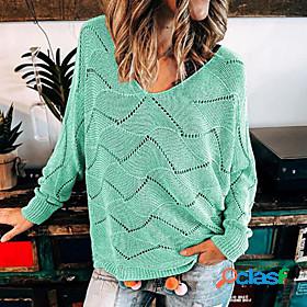 Women's Sweater Pullover Jumper Solid Color Knitted Stylish