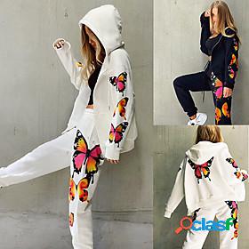 Womens Sweatsuit 2 Piece Set Hoodie Full Zip Drawstring