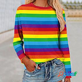 Womens T shirt Abstract 3D Printed LGBT Pride Rainbow