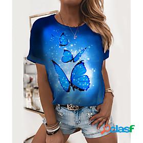 Womens T shirt Butterfly Painting Graphic Butterfly Sparkly