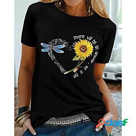 Womens T shirt Floral Theme Valentines Day Painting Heart