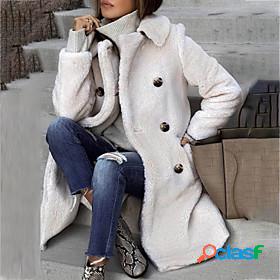 Womens Teddy Coat Fall Winter Street Daily Going out Regular