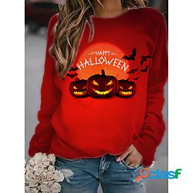 Womens Text Pumpkin Sweatshirt Pullover Print 3D Print