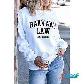 Womens Text Slogan Sweatshirt Pullover Monograms Hot