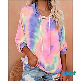 Womens Tie Dye Pullover Hoodie Sweatshirt Daily Basic