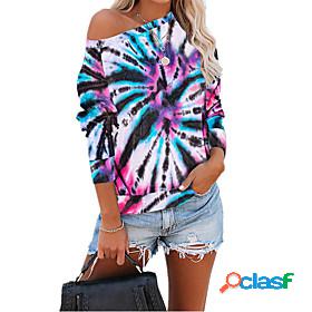 Womens Tie Dye Pullover Sweatshirt Other Prints Daily Sports