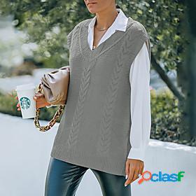 Womens Vest Solid Color Classic Style Basic Casual