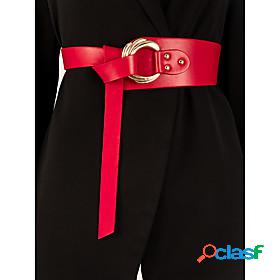 Womens Wide Belt Camel Red Party Street Dailywear Daily Belt