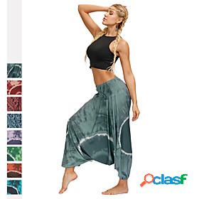 Womens Yoga Pants Harem Bloomers Bottoms Quick Dry Tie Dye