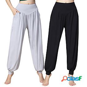 Womens Yoga Pants High Waist Pants Bloomers Bottoms Wide Leg