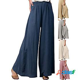 Womens Yoga Pants Pants Bottoms Wide Leg Elastic Waistband