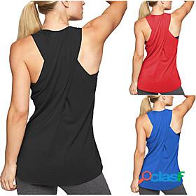 Womens Yoga Top Cross Back Summer Fashion Red Pink Fitness