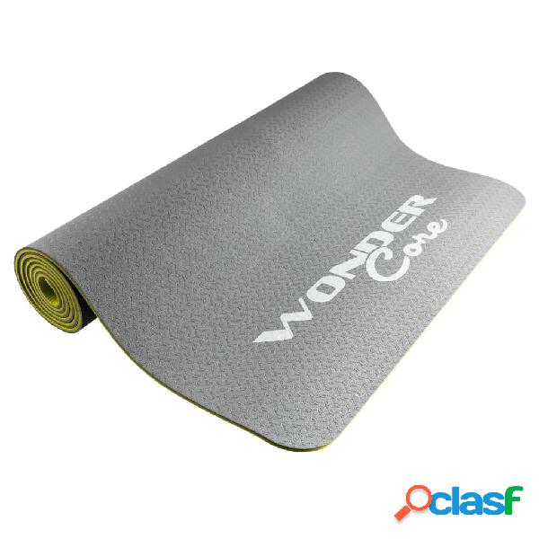 Wonder Core Tappetino da Yoga TPE 173x61x0,6 cm Grigio e
