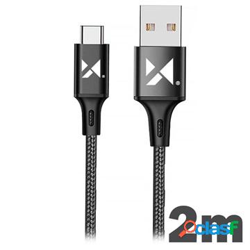 Wozinsky Data & Charging Cable - USB-A/USB-C - 2m - Black