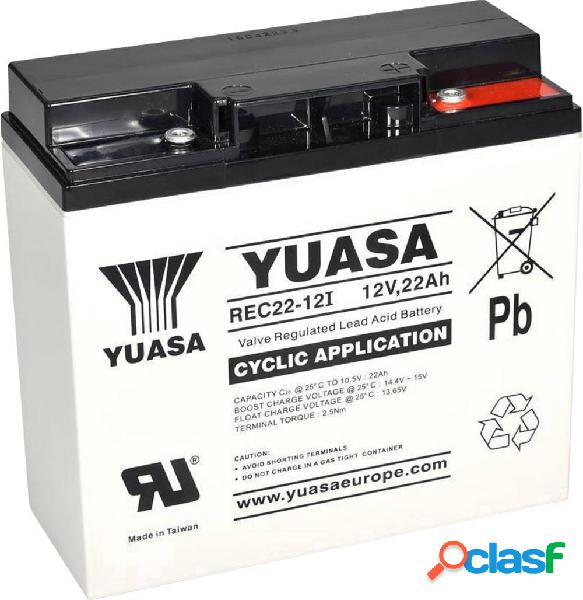 Yuasa REC22-12 YUAREC2212 Batteria al piombo 12 V 22 Ah
