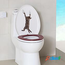 adesivi murali animali bagno wc rimovibile pre-incollato pvc