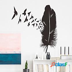 adesivi murali uccelli piumati camera da letto soggiorno