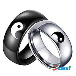 anello in acciaio inossidabile nero yin yang tai chi anello