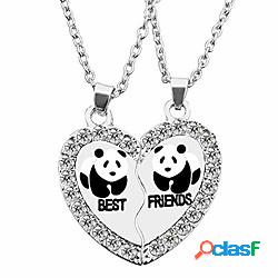 bff collana per 2, migliore amico collane, split panda,