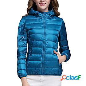 down puffer jacket coat womens hooded packable ultra light