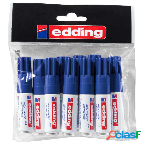 edding ending Pennarello Indelebile 10 pz Blu Mini 0,5