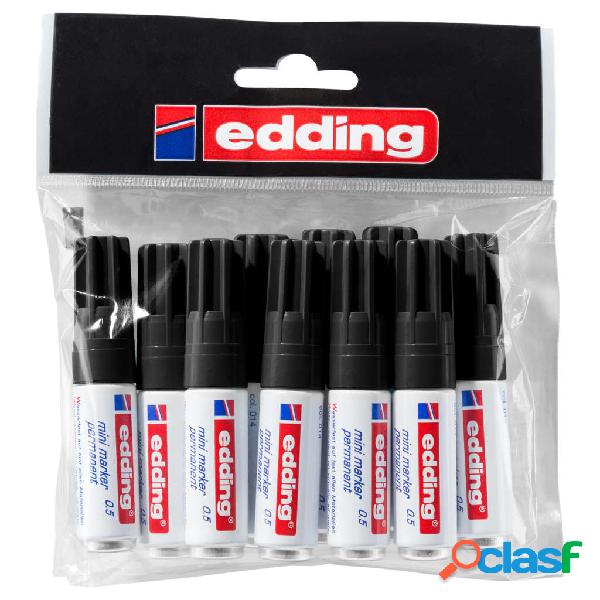 edding ending Pennarello Indelebile 10 pz Nero Mini 0,5