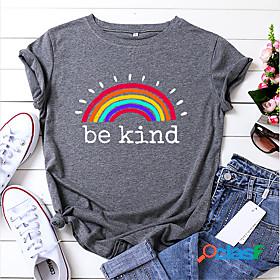 egelexy be kind t shirt women rainbow print graphic tees