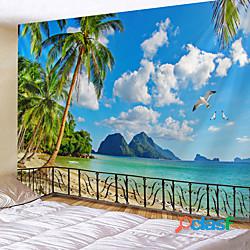 finestra paesaggio muro arazzo art decor coperta tenda