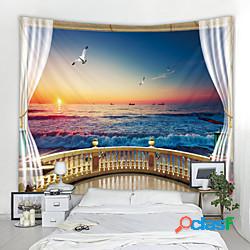 finestra paesaggio muro arazzo art decor coperta tenda