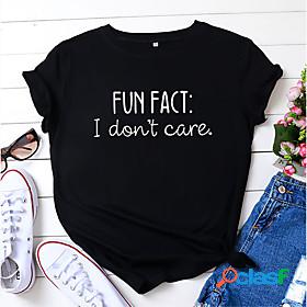 fun fact i dont care t shirt for women short sleeve tees