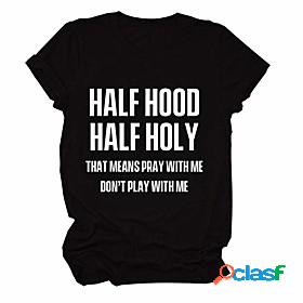 half hood half holy tshirt womens short sleeve shirts