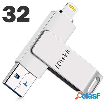 iDiskk OTG Flash Drive - USB Type-A/Lightning - 32GB